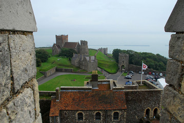 Dover Castle: The view down from the possible Saxon burgh