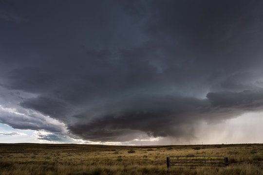Supercell thunderstorm and tornado