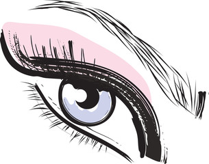 Pastel watercolor vector eye drawing 