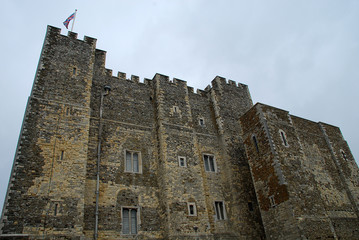 Dover Castle on the hill above Dover, Kent, United Kingdom