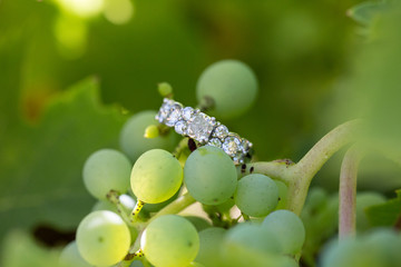 Engagement Ring in Wine Grapes