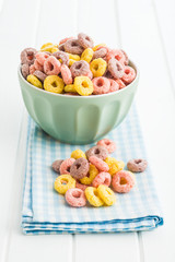Colorful cereal rings.