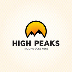 Fototapeta na wymiar High Peaks Logo Design Template