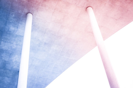 two pillars supporting roof ,  coloums holding roof