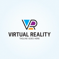 Virtual Reality Letter Logo Template