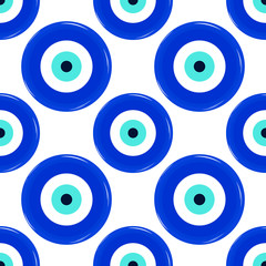 Seamless pattern of amulet against the evil eye and spoilage.