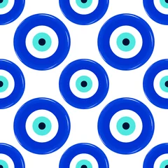 Wall murals Eyes Seamless pattern of amulet against the evil eye and spoilage.
