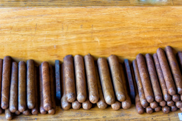 Pipes of rolled tobacco leaves in Key West, USA