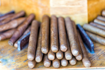 Cigars in piles for sale in Key West, USA