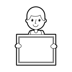 character teacher holding board class element