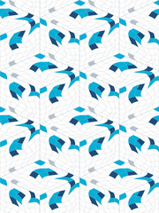 Abstract seamless pattern from many wavy elements. Hidden cubic forms.