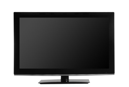 Modern monitor on white background