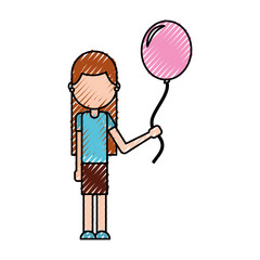 school happy girl holding balloon celebration teacher day