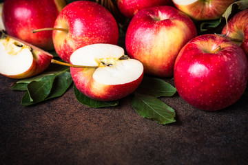 Red apples on the table.