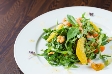 fresh salad with shrimps