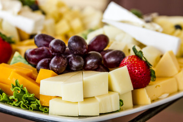 Fruit and Cheese Tray on Display