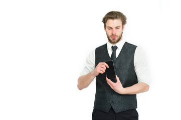 presenting product of smartphone.