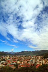 Fototapeta na wymiar View from the castle of Brescia city, Italy
