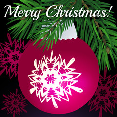 Elegant greeting card design with stylish text Merry Christmas
 on shiny  background 