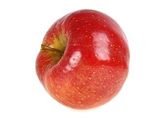 Fresh red apple isolated on white background, close up