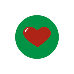 Heart round flat icon vector