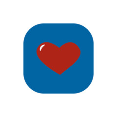 Heart square flat icon vector