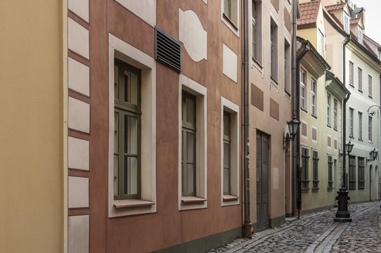 Narrow street in the old town of Riga