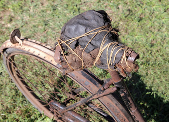 ancient saddle of a bike last century