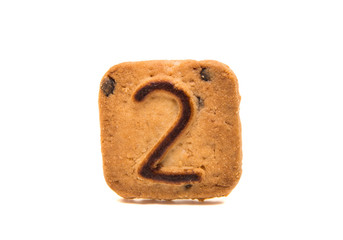 cookies with numbers isolated