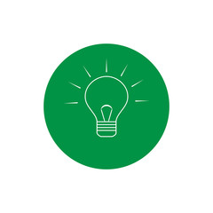 Lamp idea creativity round flat icon vector