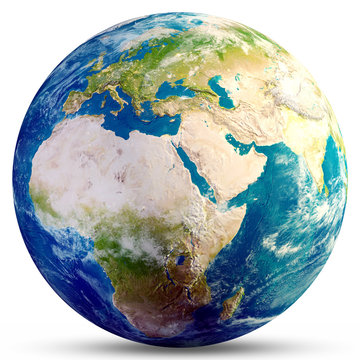 Planet Earth globe 3d rendering