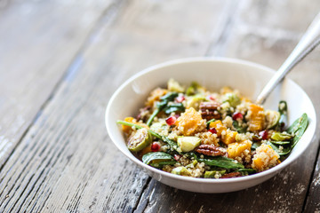 Delicious Fall Salad with brussels sprouts and butternut squash