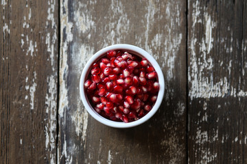 Cup of pomegranate seeds 