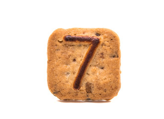 cookies with numbers isolated