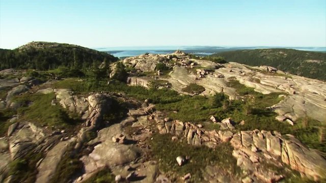 Rocky cliffs of Parkman Mountain, aerial