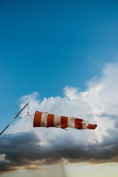 old windsock in a stormy sky