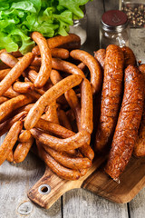 Assorted smoked sausages