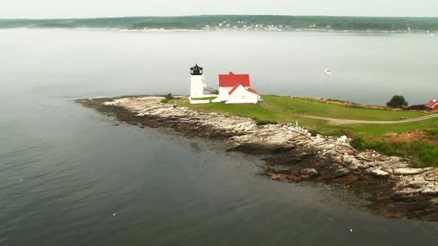 Aerial, Hendricks Head Lighthouse in Southport
