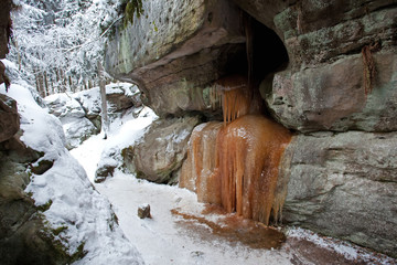 Pulcinske icefall, Czech republic