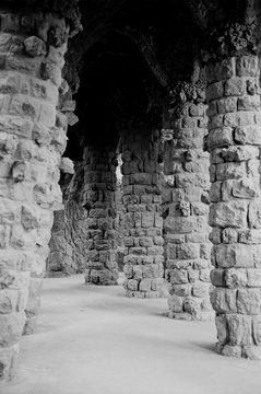 Stone Pillars at Parc Guell, Barcelona