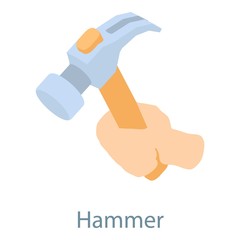 Hammer icon, isometric 3d style