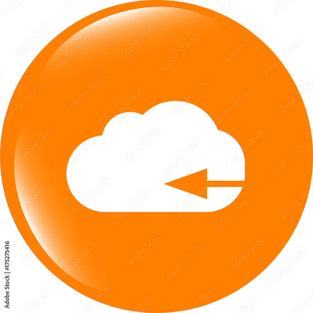 Poster upload from cloud icon. upload button. load symbol