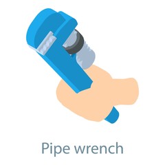Pipe wrench icon, isometric 3d style
