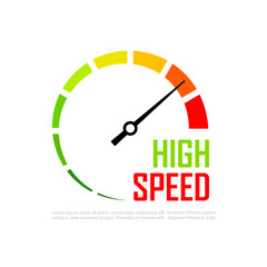 Speed metering infographics vector icon