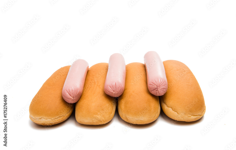 Poster buns for hot dog isolated