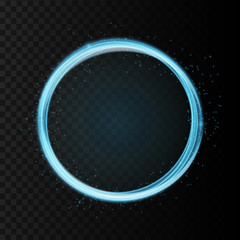 Vector neon circle trail effect luminous. Vector Illustration