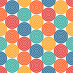 Seamless pattern with simple geometric forms. Repeated circles wallpaper. Abstract background with round vortexes
