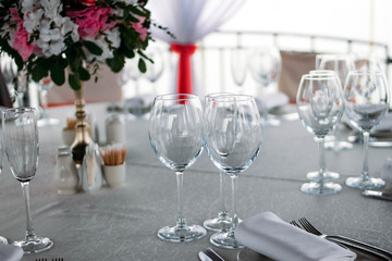 wedding glasses, decorations for a table at a celebration