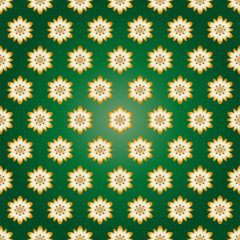 seamless vector pattern in gold color on a dark green background
