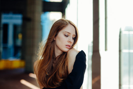 Sexy attractive woman outdoors